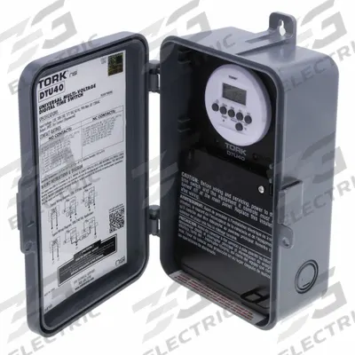 TORK Electronic Timer: 7 day, Not Astronomic, 120/208-240/277V AC, DPDT - Digital Timer Switches