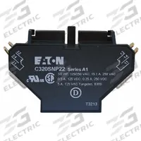 EATON Auxiliary Contact: 2NO/2NC, 10 A Max Current (AC), Side Mount, Side-Mounted (MPN C320SNP22). Key specifications — Brand: EATON; Compatible with Series: B27 Definite Purpose Starters.