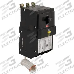 SQUARE D Miniature Circuit Breaker: 40 A, 120/208V AC, Three Phase, 10kA at 208/120V AC, 3 Poles (MPN QOB340GFI). Key specifications — Phase: Three; Amps: 40 A; AC Voltage Rating: 120/208V AC; Max. AIR Rating: 10kA at 208/120V AC; For Use With: QO Load Centers and NQ Panelboards; Brand: SQUARE D.