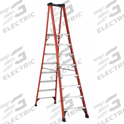 LOUISVILLE LADDER Platform Stepladder: 8 ft Ladder Size, Fiberglass, 375 lb Load Capacity - General Purpose Podium Stepladders
