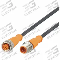 Double-Ended Cordset: M12 Male Straight X M12 Female Straight, 5 Pins, Black, PUR, 5 m Cable Lg (MPN EVC059). Key specifications — Cable Jacket Color: Black; End 1 Gender: Male; End 1 Mounting Orientation: Straight; End 2 Gender: Female; End 2 Mounting Orientation: Straight; End 2 Connection Type: M12; IP Rating: IP68; Brand: IFM.