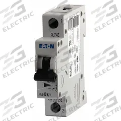 EATON IEC Supplementary Protector: 4 A Amps, 48V DC, 15kA at 240/415V AC, Lug, FAZ, 277/480V AC, B (MPN FAZ-B4/1-SP). Key specifications — Brand: EATON; Terminal Connection: Lug; DC Voltage Rating: 48V DC; Max. AIR Rating: 15kA at 240/415V AC; Series: FAZ; AC Voltage Rating: 277/480V AC; Curve Type: B.