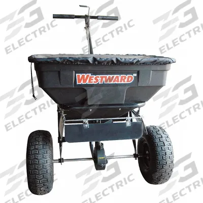 WESTWARD Manual Walk-Behind Spreader: Landscape, Lawn and Agriculture, 125 lb Capacity - Salt & Ice Melt Spreaders