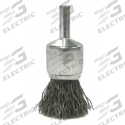 WEILER End Brush: Crimped Stainless Steel, 3/4 in Dia, 0.014 in Fill Dia - Light-Cleaning Brushes for Stainless Steel