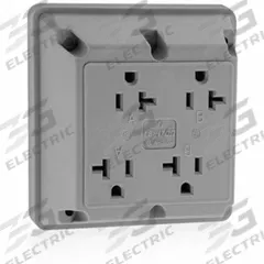 LEVITON Receptacle: Quad, 5-20, Gray, 125V AC, 20 A, 2 Pole / 3 Wire (MPN 21254-GY)