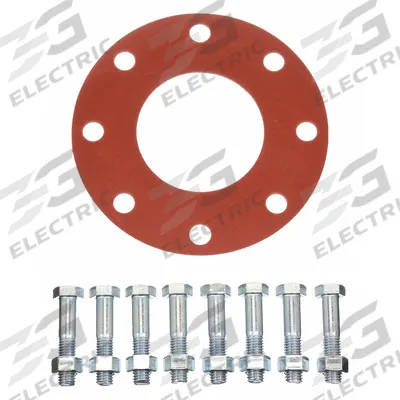 Grainger Full Face Flange Gasket: Class 150, SBR, For 6 in Pipe, 1/8 in Thick, Red - SBR Full-Face Gaskets with Flange Bolts