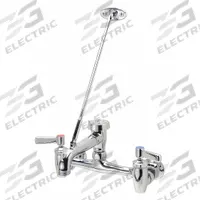 ZURN Straight Service Sink Faucet: Wall, Centerset, Brass, Chrome, 2.2 gpm Flow Rate, Straight (MPN Z843M1). Key specifications — Color/Finish: Chrome; Series: AquaSpec®.