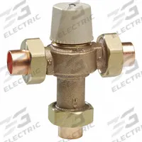 WATTS Thermostatic Mixing Valve: 3/4 in Inlet Connection Size, 3/4 in Outlet Connection Size, Brass (MPN 3/4 LF MMV-US). Key specifications — attr1037830: Solid Wax Hydraulic Principle Thermostat; attr1037827: WATTS.