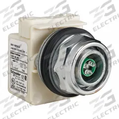 SCHNEIDER ELECTRIC Pilot Light: 30 mm Panel Mounting Size, No Lens Included, LED, 9001K Series (MPN 9001KP38LG). Key specifications — Lens Color: No Lens Included; Series: 9001K; Brand: SCHNEIDER; Includes Push-To-Test: No Push-To-Test Included.