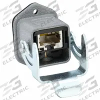 HARTING Han 3A RJ45 Panel Feed-Through: RJ45, Cat6, Data, 8 Poles, Straight, Panel-Mount, IP65/IP67 (MPN 09452151560). Key specifications — Housing Material: Zinc Die-Cast; IP Rating: IP65; Mounting Type: Panel-Mount; Connector Color: Gray; Performance Category: Cat6; Application: Data; Connector Gender: Female; Connector Orientation: Straight.
