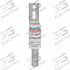 MERSEN Cable Limiter: Cable-to-Bolt Connection, 500 kcmil, Copper Conductors, 600 V AC, Offset (MPN CP500C3-HS). Key specifications — Connector Type: Tube-to-Offset Bolt; Brand: MERSEN; Manufacturer Part Number: CP500C3-HS; For Conductor Material: Copper.