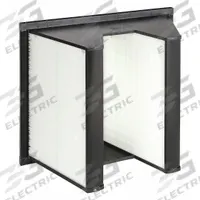 GRAINGER V-Bank Air Filter: 20 in x 24 in x 12 in, Fiberglass, Single Header, 2 Vs, Downstream Face (MPN 33E919). Key specifications — Brand: GRAINGER; Frame or Header Material: Plastic; Media Material: Fiberglass; Filters Out: Cooking Oil.