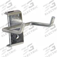 TRESTON Double Rod Pegboard Hook: 1 1/2 in x 5 29/32 in x 1 3/4 in, 5 Hooks, Screw-In, Surface (MPN 853220-51). Key specifications — Mounting Type: Surface; Includes: Black Holding Clip; Finish: Zinc-Plated; Color: Silver; Accessory Type: Double Rod Hook; Locking System: Screw-In; Material: Steel; Brand: TRESTON.