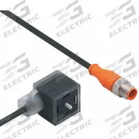 IFM Patch cable: M12 Male Straight x DIN Form A, 2 m Cable Lg, PUR/PVC, 5 Pins, IP67 (MPN E70350). Key specifications — Wire Size: 5.00 mm; Brand: IFM; IP Rating: IP67.