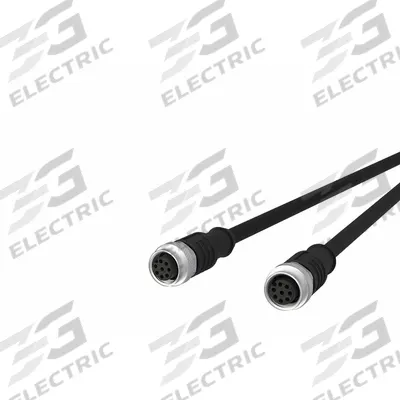 METZ CONNECT Sensor Cable: M12 Male Straight X M12 Male Straight, 8 Pins, Black, PUR - Double-Ended Cordsets with PUR Jacket for Twisting Applications