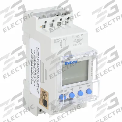 THEBEN Electronic Timer: 7 day, SPDT, 120V AC, 56 Events Available - DIN Rail-Mounted Digital Timer Switches