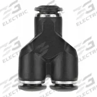 AIGNEP USA Push-Fit Tee Fitting: 12 mm OD x 12 mm OD x 3/8 in Pipe Size, Nylon, 2 1/8 in Overall Lg (MPN 55222-12-3/8). Key specifications — Brand: AIGNEP USA.