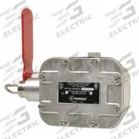 APPLETON ELECTRIC Emergency Cable Pull Switch: AFUX Series, Left Pull Cord, 25 lb Pull Force (MPN AFUX0333-20). Key specifications — Case Material: Cast Aluminum; Horsepower: 1 HP @ 240V AC; Reset: Actuator; Indicator: Flag Arm; Wiring Entry: Conduit; Manufacturer Part Number: AFUX0333-20; Action: Maintained; Series: AFUX.