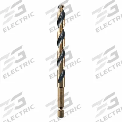 DEWALT Hex Shank Drill Bit: 21/64", 135° Split Point, Black & Gold HSS - Dewalt Impact Ready Drill Bits