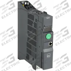 SCHNEIDER Variable Frequency Drive: In Phase Three, Out Phase Three, 1 hp, IP20, No Bypass, Book (MPN ATV320U07N4B). Key specifications — Style: Book; Color: Black/Blue/Gray; Output Phase: Three.