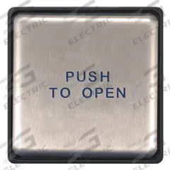 BEA Exit Push Button: 4 3/4 in Ht, 1 in Dp, 4 3/4 in Wd, ADA Compliant, Plastic/Stainless Steel (MPN 10EMS475). Key specifications — Product Type: Exit Push Button; Operation Type: Push; ADA Compliant: Yes; Brand: BEA; Color: Gray.