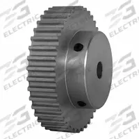 DAYTON Timing Pulley: Curvilinear, Fixed, For HTD Timing Belt Section, For 9 mm Belt Wd, 40 Teeth (MPN 40-5M09-6A4). Key specifications — Brand: DAYTON; Finish: Clear Anodized; For Belt Series: Powerhouse®.