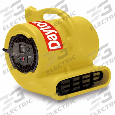 Dayton Centrifugal Blower: 1,050 cfm, 1/3 hp, Fixed Frame, 115V AC, 2 Speeds, Yellow - Portable Blowers