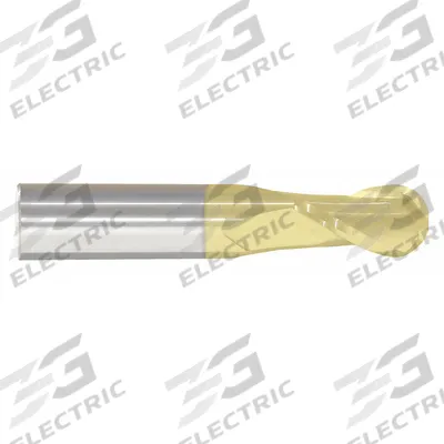 APPROVED VENDOR Ball End Mill: Carbide, TiN Coated, 2 Flute, 1" Mill Dia, 1-1/2" LOC - General Purpose Carbide Ball End Mills