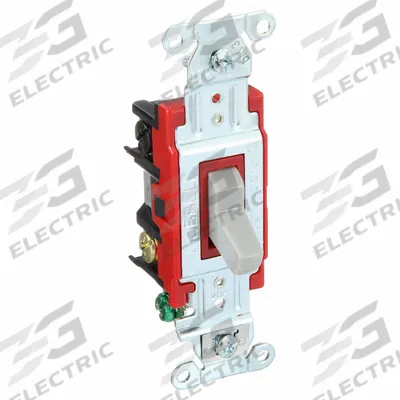 BRYANT Wall Switch: Toggle Switch, 4-Way, Maintained, Gray, 120/277V AC - Toggle Wall Switches