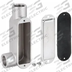 Conduit Outlet Body: Stainless Steel, 1 in Trade Size, LL Body, 11 cu in Body Capacity, Threaded Hub (MPN S61000LL00). Key specifications — Finish: Polished; For Use With: Threaded; Brand: CALBRITE; Hub Style: Threaded.
