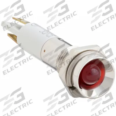 APPROVED VENDOR Protruding Panel Light: 5/16 in Panel Mounting Hole Dia, LED, Red - LED Indicator Pilot Lights