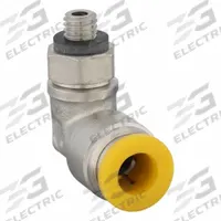 PARKER Push-Fit Elbow Fitting: 6 mm OD x 5 mm Pipe Size, Push-to-Connect x Metric, Brass, Silver (MPN 169PLP-6M-M5). Key specifications — Brand: PARKER.