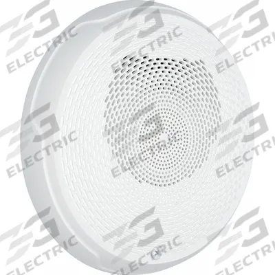 SYSTEM SENSOR Speaker: 12 or 24V, White, Indoor, 2 1/4 in Overall Dp, 5 in Overall Wd - Fire Alarm Horns