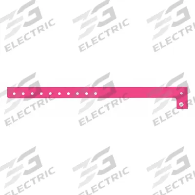ID Wristband: No Legend, 10 in Overall Lg, 5/8 in Overall Wd, Plastic, Pink - Security Wristbands