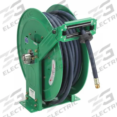SPEEDAIRE Spring Return Hose Reel: 100 ft (1/2 in I.D.), 1/2 in MNPT, 300 psi Max Op Pressure - Dual-Arm Air or Water Spring-Return Hose Reels