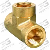 PARKER Metal Pipe Tee: Tee, 3/8 in x 3/8 in x 3/8 in, 2,700 psi, 2 3/64 in Lg, Bright C37700 Brass (MPN 6-6-6 FT-B). Key specifications — Maximum Operating Pressure: 2,700 psi.