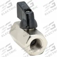 APPROVED VENDOR Manual Two-Way Ball Valve: 1/4 in, Nickel-Plated Brass, Straight, FNPT x FNPT, Wedge (MPN G-DCBV-25). Key specifications — Brand: APPROVED VENDOR; Handle: Wedge.