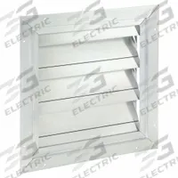 17.75"H-W 4.5"L Aluminum Backdraft Dampr: For 12 in Fan, Single Panel, 17 3/4 in H, 17 3/4 in W (MPN 4HX77). Key specifications — Airflow Direction: Horizontal; Blade Type: Flat Blade; Brand: DAYTON; Maximum Air Velocity: 2250 fpm; Mounting Position: Vertical.