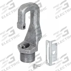 COLUMBIA LIGHTING Mounting Hook: 2 1/6 in Lg, 2 1/6 in Wd, 4 1/6 in Ht, For High Bay Luminaires (MPN HOOKLOOP). Key specifications — Color: Gray; Material: Aluminum; Includes: safety screw; Accessory Type: Mounting Hook; For Use With: High Bay Luminaires; Finish: Unfinished; Brand: COLUMBIA LIGHTING.