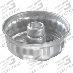 CHICAGO METALLIC Cake Pan: Aluminum, Glazed, Solid, 7 7/16 in Overall Dia, 3 in Overall Dp, Silver (MPN 47645). Key specifications — Bead Closure: Closed Bead; Coating: Glazed; Pan Style: Fluted Bundt Cake Pan; Perforation: Solid; Brand: CHICAGO METALLIC; Color: Silver; Material: Aluminum; NSF Certified: No.