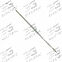FOSTORIA Electric Infrared Tubular Heater Element: For 223/Mfr. No. 222/MM-24A, 1,600 W Output (MPN 630-16279). Key specifications — Connection Type: 5-1/2 in Pigtail; Color: Clear; Heater Mounting Position: Horizontal Burn; Product Type: Electric Infrared Tubular Heater Element; For Use With: MM-24A; Voltage: 277V AC; Includes: 5-1/2 in Wire Leads; Brand: FOSTORIA.