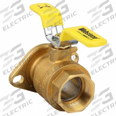 WEBSTONE Manual Two-Way Ball Valve: 1 1/2 in, Brass, Straight, FIP x Flange - Brass Ball Valves