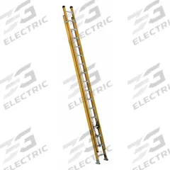DEWALT Extension Ladder: 32 ft Ladder Size, Fiberglass, 375 lb Load Capacity, 75 lb Wt, 2 Sections (MPN DXL3420-32PG). Key specifications — Color: Yellow; Brand: DEWALT; Included Features: Mar-Resistant End Caps; Removable Fly: Fixed.