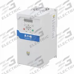 EATON Variable Frequency Drive: In Phase Single, Out Phase Three, 3 hp_5 hp, With Bypass, Compact (MPN DM1-12011EB-S20S). Key specifications — Style: Compact; Color: White; Output Voltage: 200-240V AC; Output Phase: Three.