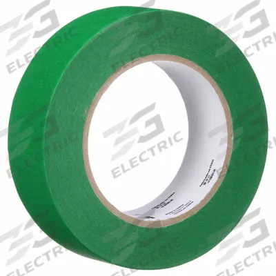 3M Masking Tape: UVG, Green, 4 3/4 in Pre-Cut Dia, 1 7/16 in Roll Wd - Colored Masking Tape