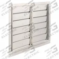 33"H-W 5 1/4"L SS Backdraft Dampr: For 30 in Fan, Double Panel, 33 in H, 33 in W, 2 in D, Horizontal (MPN 4FZJ9). Key specifications — Airflow Direction: Horizontal; Blade Type: Flat Blade; Brand: DAYTON; Maximum Air Velocity: 2500 fpm; Mounting Position: Vertical.