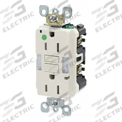 LEVITON GFCI Receptacle: Hospital Grade, Decorator Duplex, 5-15R, Light Almond, GFCI, 125V AC (MPN GFNL1-HGT)