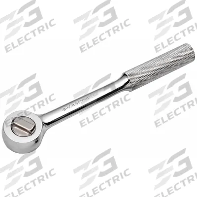 SK PROFESSIONAL TOOLS Hand Ratchet: Round, Reversible, 10 1/4 in Overall Lg, Chrome - Standard-Head Ratchets