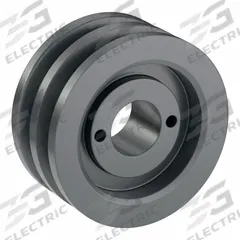 APPROVED VENDOR V-Belt Pulley: 2AK41, 2 Groove, 3.95 in OD, Bushed Bore, H/QT, Cast Iron (MPN 2AK41H). Key specifications — attr1318293: 2AK41; attr1318301: 3.36 in (3L); attr1318291: 3L.