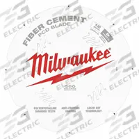 MILWAUKEE Circular Saw Blade: 12 in Blade Dia., 8 Teeth, 0.08 in Cut Wd, 1 in Arbor Size, Carbide (MPN 48-40-7020). Key specifications — attr1116119: MILWAUKEE; attr1145631: Fiber Cement.